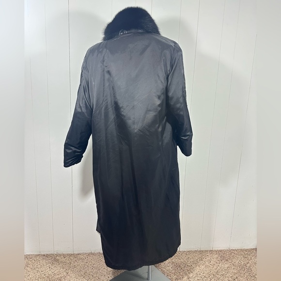 VTG Katie Full Length Womens Sz M Soft Leather Coat With Fox Lined Collar Belted - Picture 6 of 16